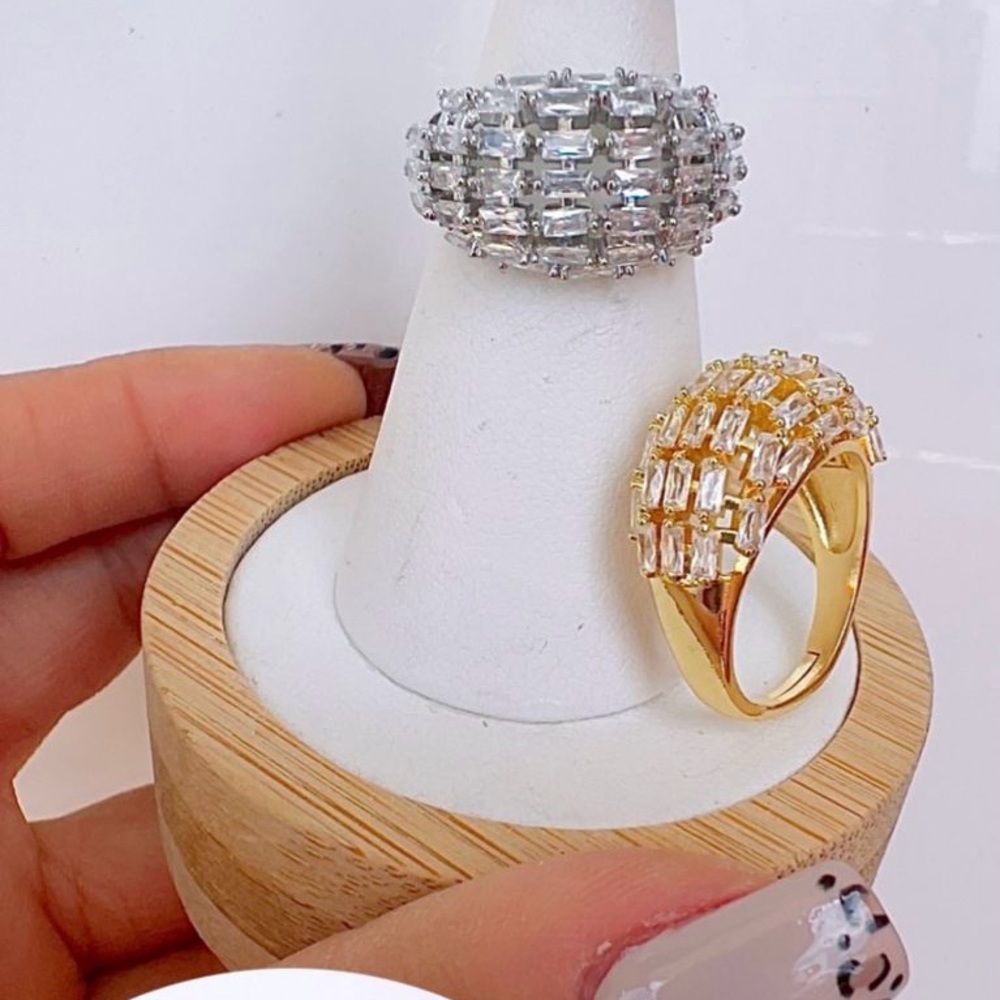 Rhodium Ring -Adjustable Silver Tone